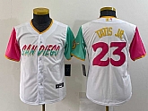 Youth San Diego Padres #23 Fernando Tatis Jr White 2022 City Connect Cool Base Stitched Jersey,baseball caps,new era cap wholesale,wholesale hats